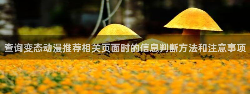 汗汗漫画高清在线看:查询变态动漫推荐相关页面时的信息判断方法和注意事项配图